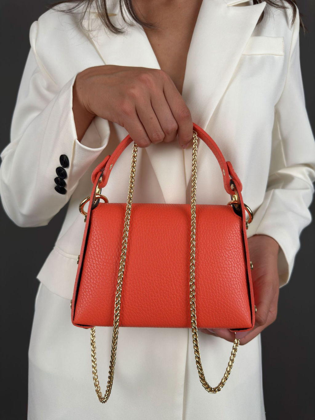 Сумка женская Sefaro из телячьей кожи маленькая красная  фото 9