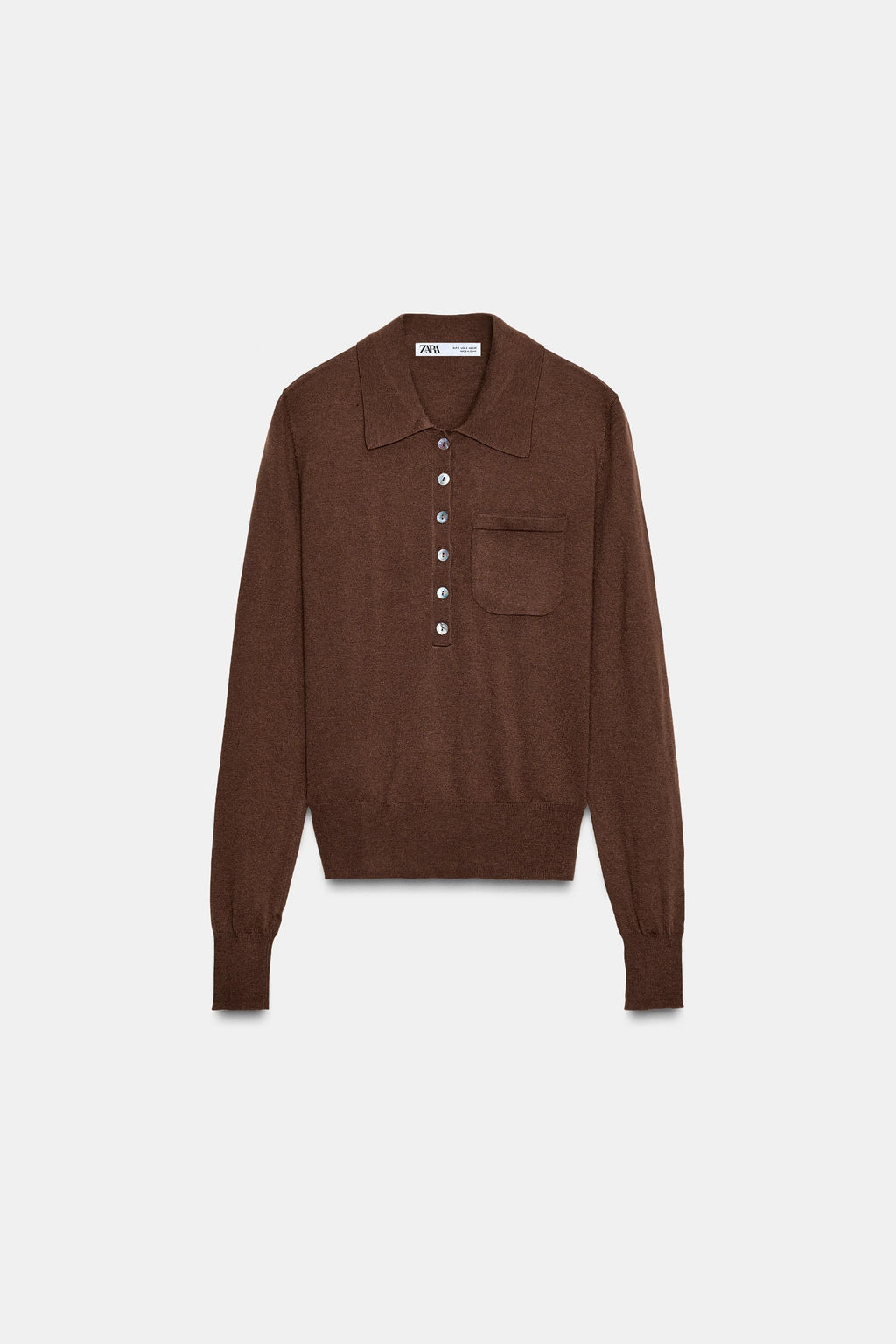 BASIC WOOL POLO SHIRT - Zara фото 23
