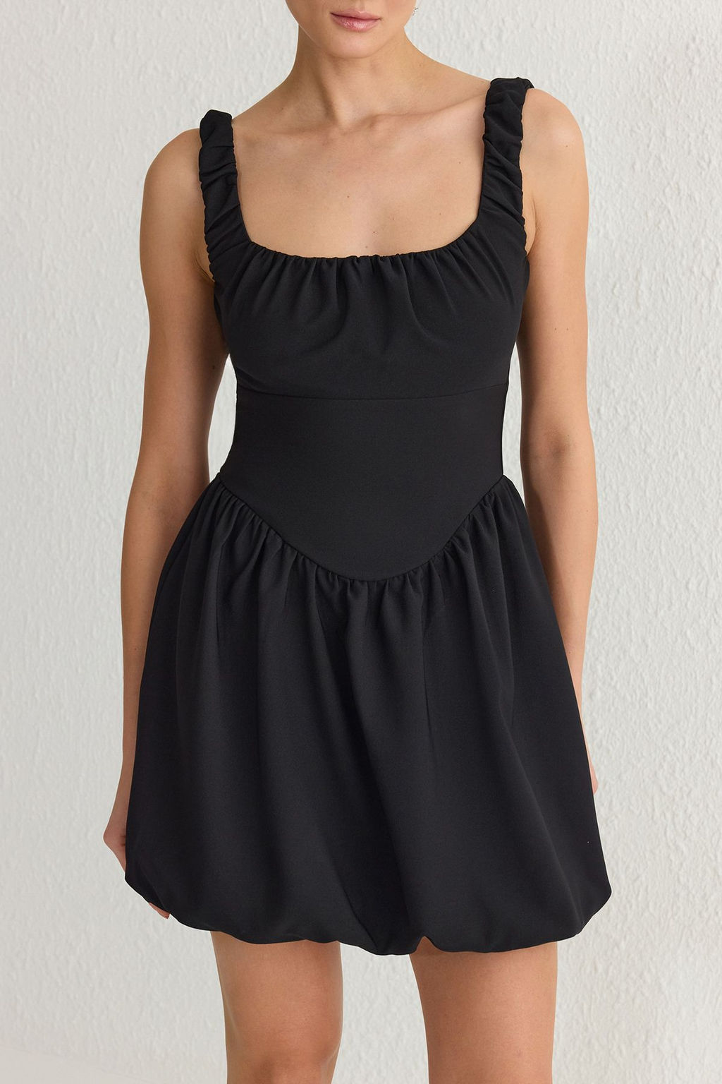 TRENDYOLMILLA Siyah A-Kesim Dokuma K?sa S?k Elbise TPRSS25EL00067  фото 8