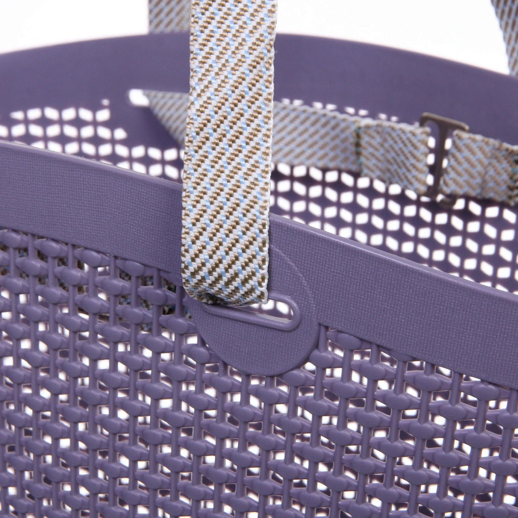 Корзинка хозяйственная "ФОЛЬК", цвет пудровый серый, 41*21*28.5см (лейбл)