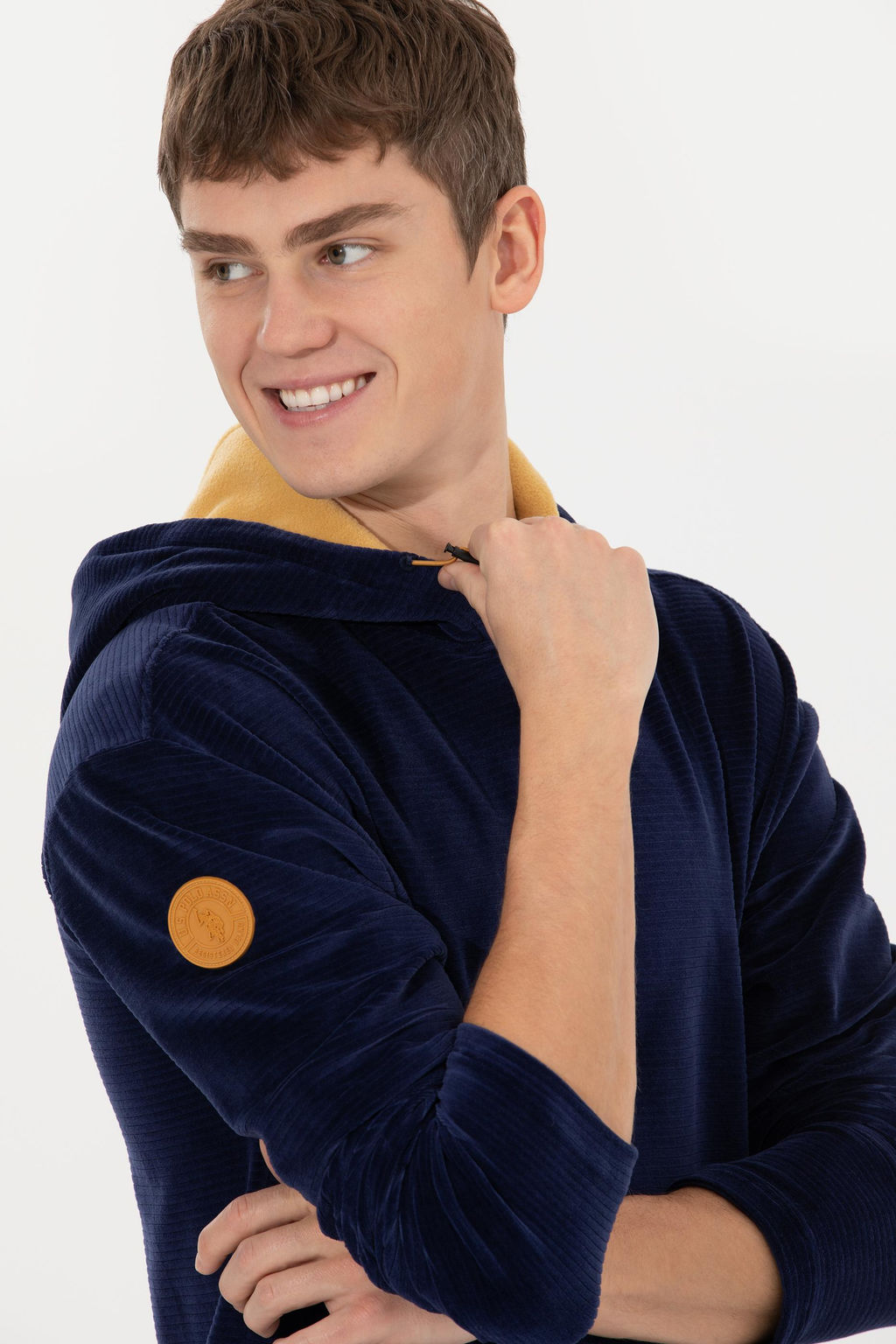 U. S. Polo Assn Мужская темно-синяя комфортная толстовка с капюшоном - U.s. polo assn фото 2