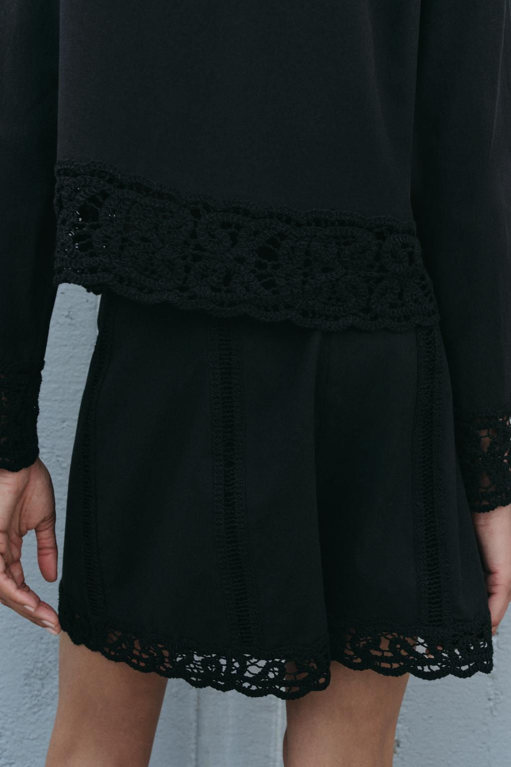 ZW COLLECTION CROCHET BERMUDA SHORTS - Zara фото 5