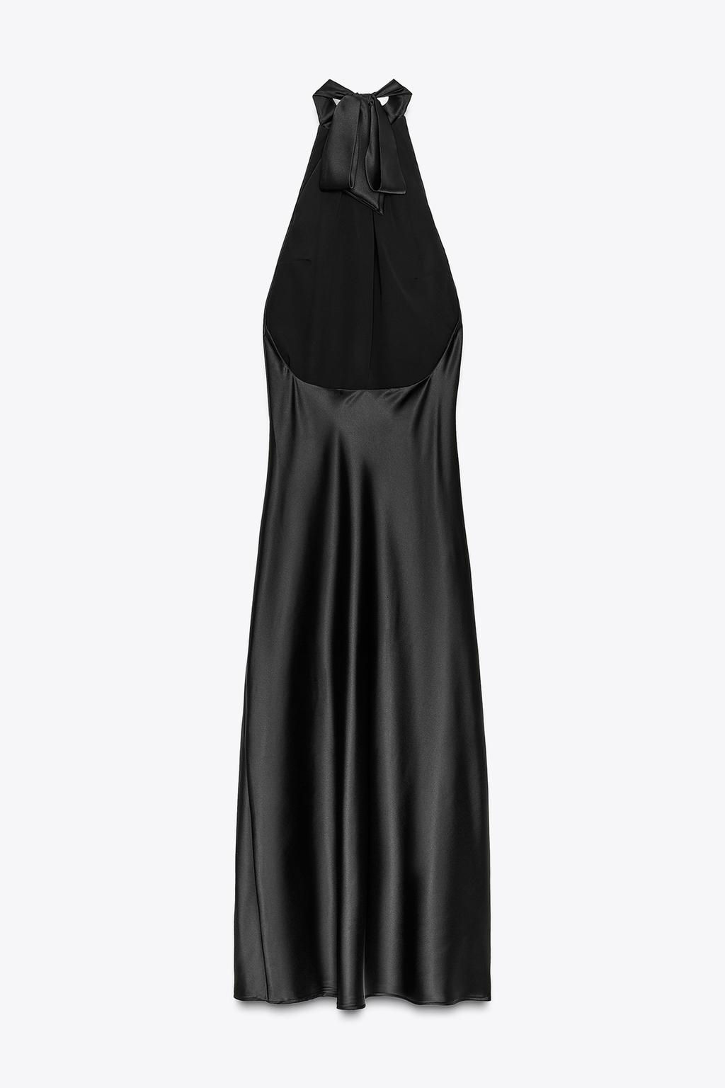 OPEN BACK SATIN MIDI DRESS - Zara фото 9