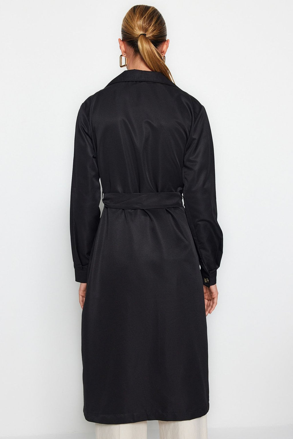 Trendyolmilla Bej Kusakl? Su Itici Uzun Trenckot TWOAW24TR00003  фото 11