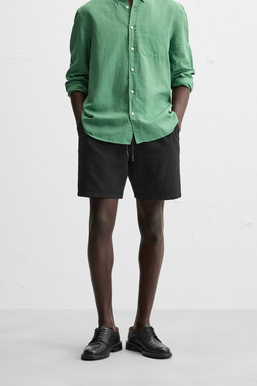 TEXTURED REGULAR FIT BERMUDA SHORTS - Zara фото 21