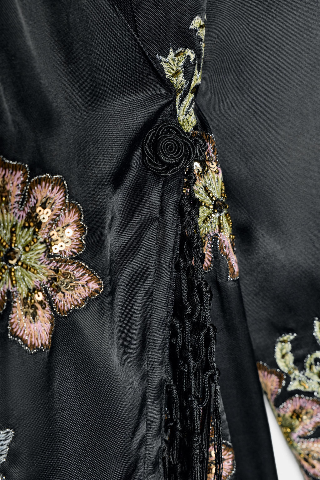 KIMONO WITH FLORAL EMBROIDERY AND FRINGES - Zara фото 9