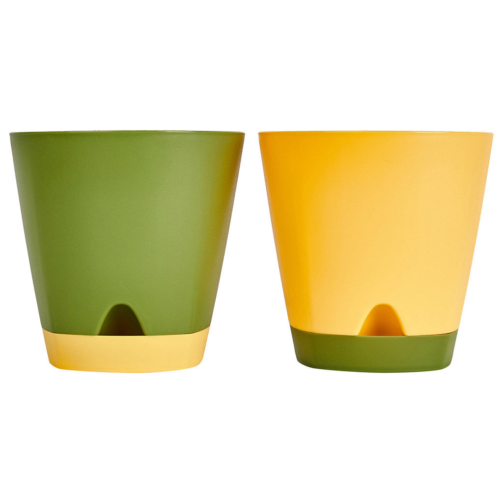 Ingreen Горшок для цветов пластмассовый Amsterdam 0,65л, д11см, h10см, с прикорневым поливом, спелая груша (Россия) - Домашняя мода фото 5