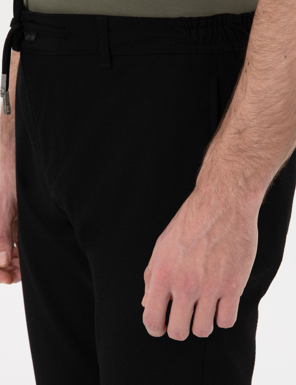 Siyah Slim Fit Jogger Kanvas Pantolon - Pierre cardin фото 5