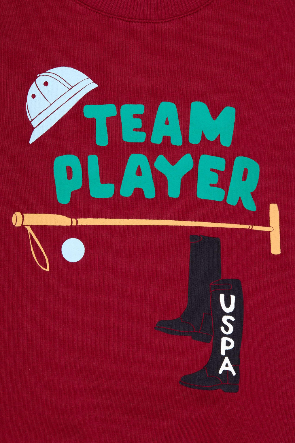 Erkek _ocuk Koyu Frambuaz Bisiklet Yaka Sweatshirt - U.s. polo assn фото 3