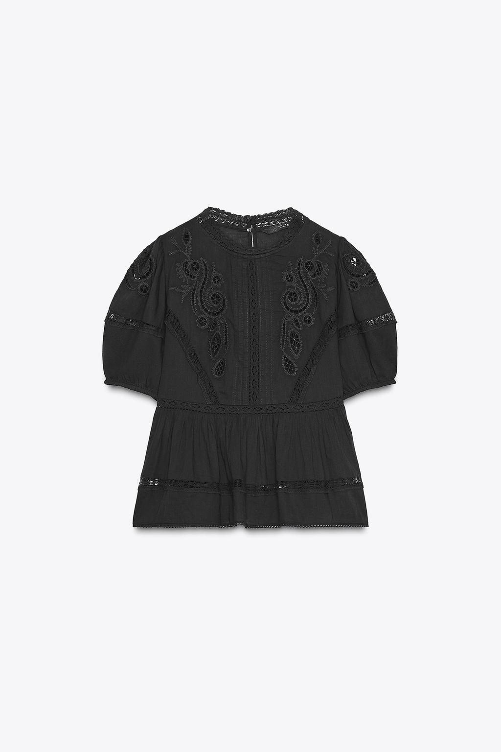 ZW COLLECTION ROMANTIC EMBROIDERED BLOUSE - Zara фото 5