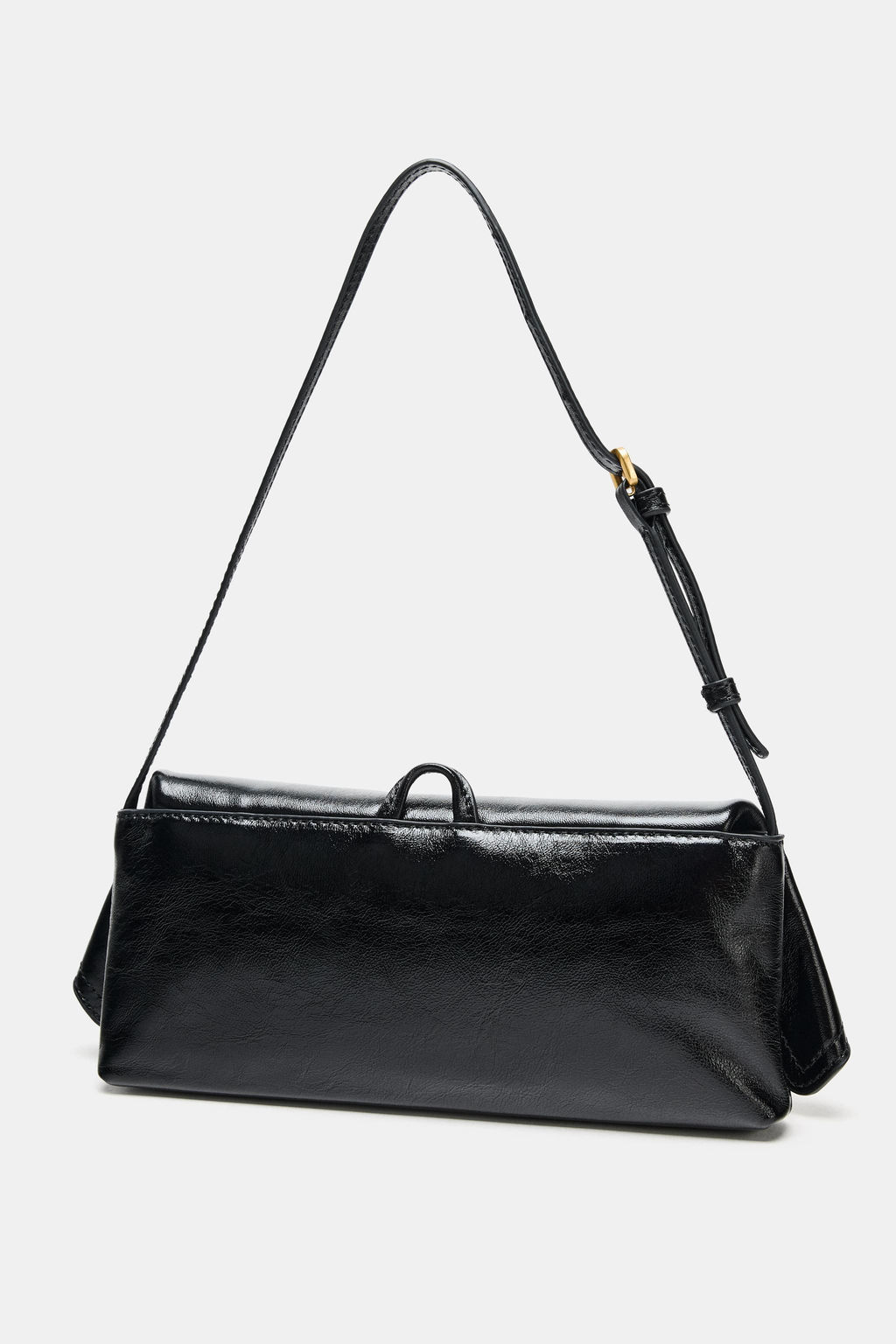 LEATHER SHOULDER BAG WITH FLAP - Zara фото 4
