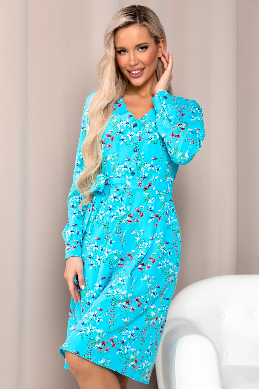 Платье Open Style 6074 бирюзовый