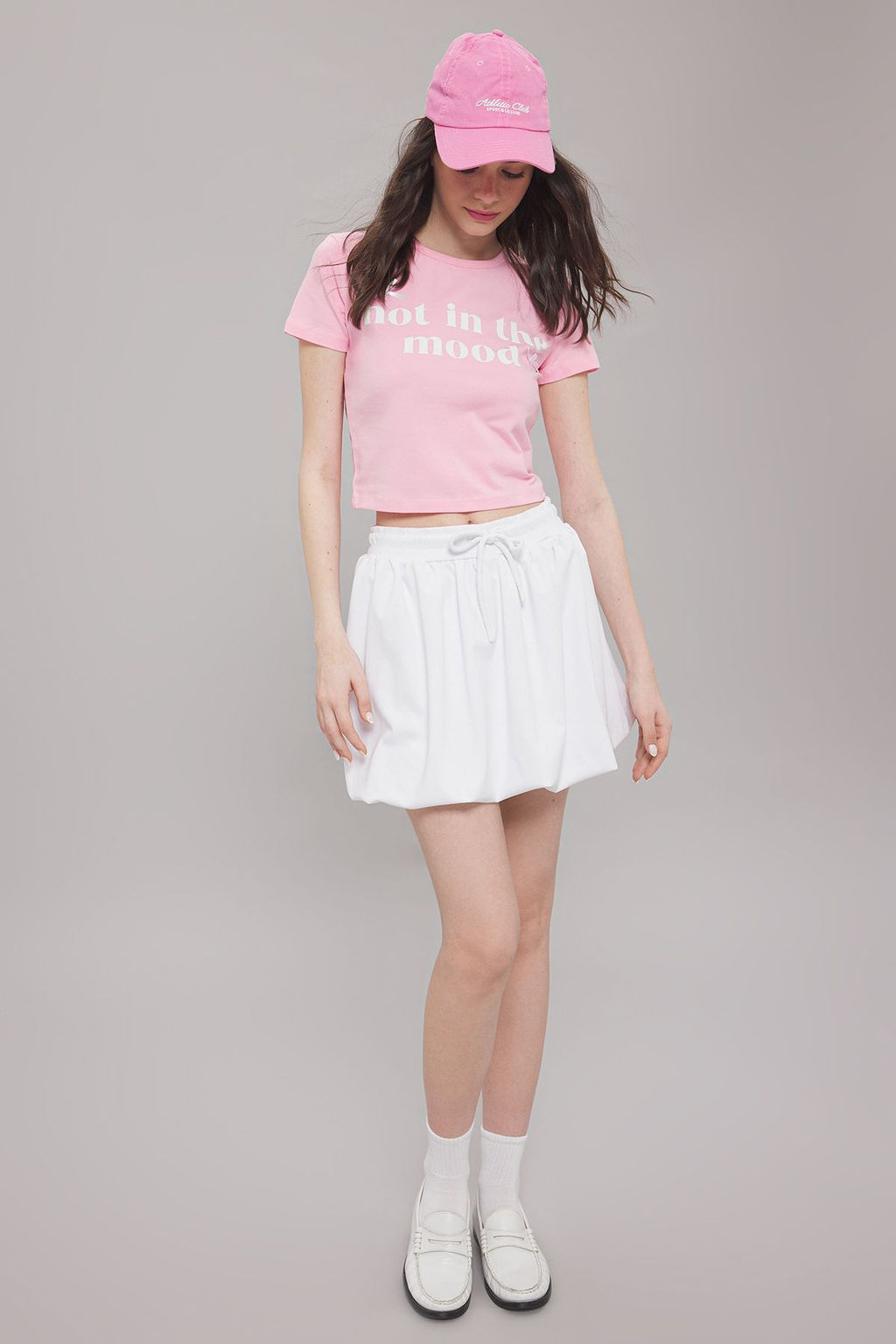 Beyaz Beli Bagc?kl? Balon Esnek Mini Etek TWOSS25ET00066