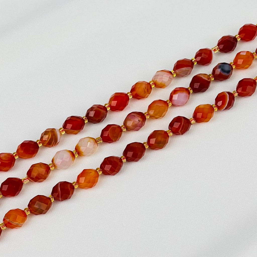 Бусины для украшений из Сардоникса (30 бусин) 37 см