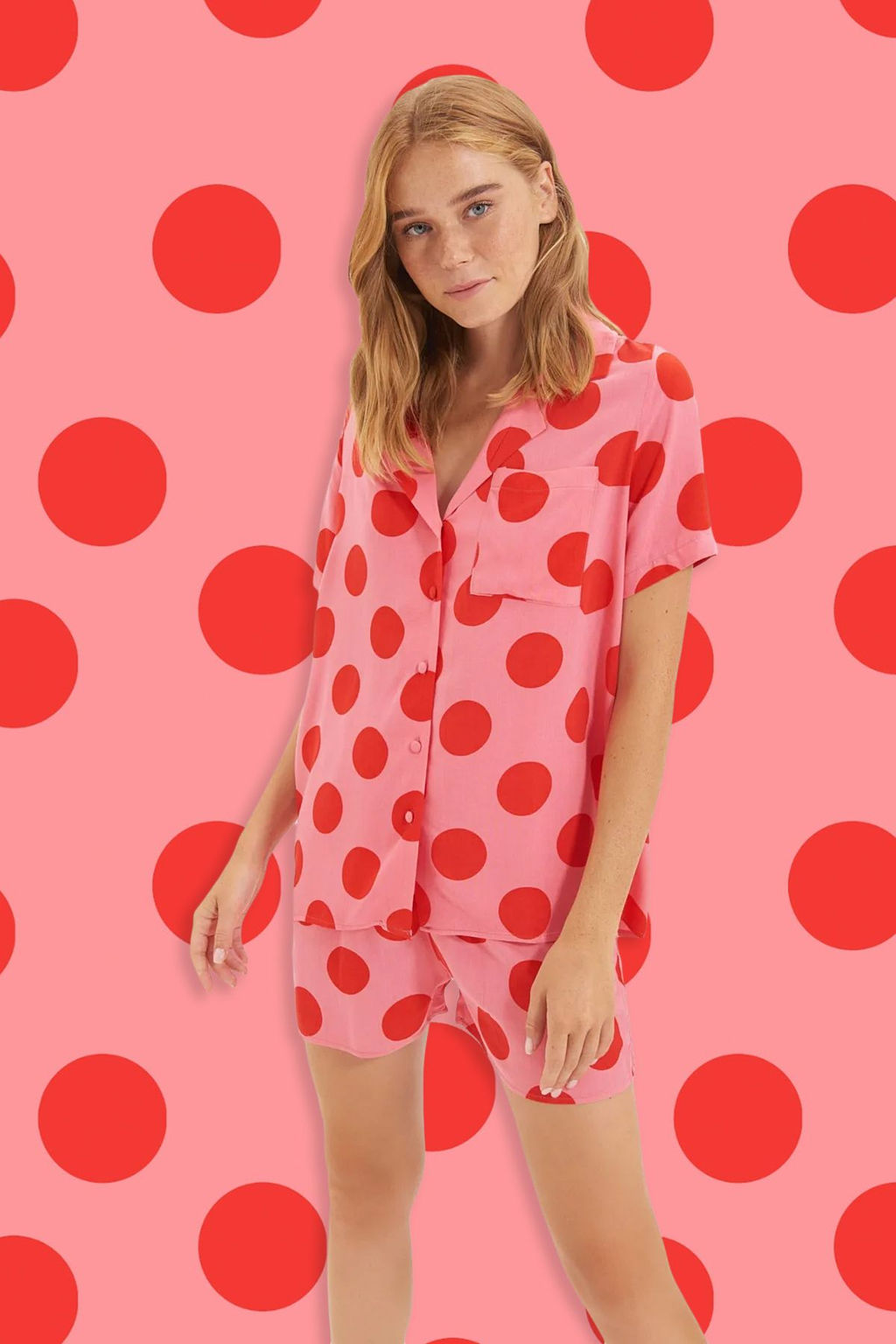 Trendyolmilla Fusya Puantiyeli Viskon Sortlu Dokuma Pijama Tak?m? THMSS20PT0306  фото 22