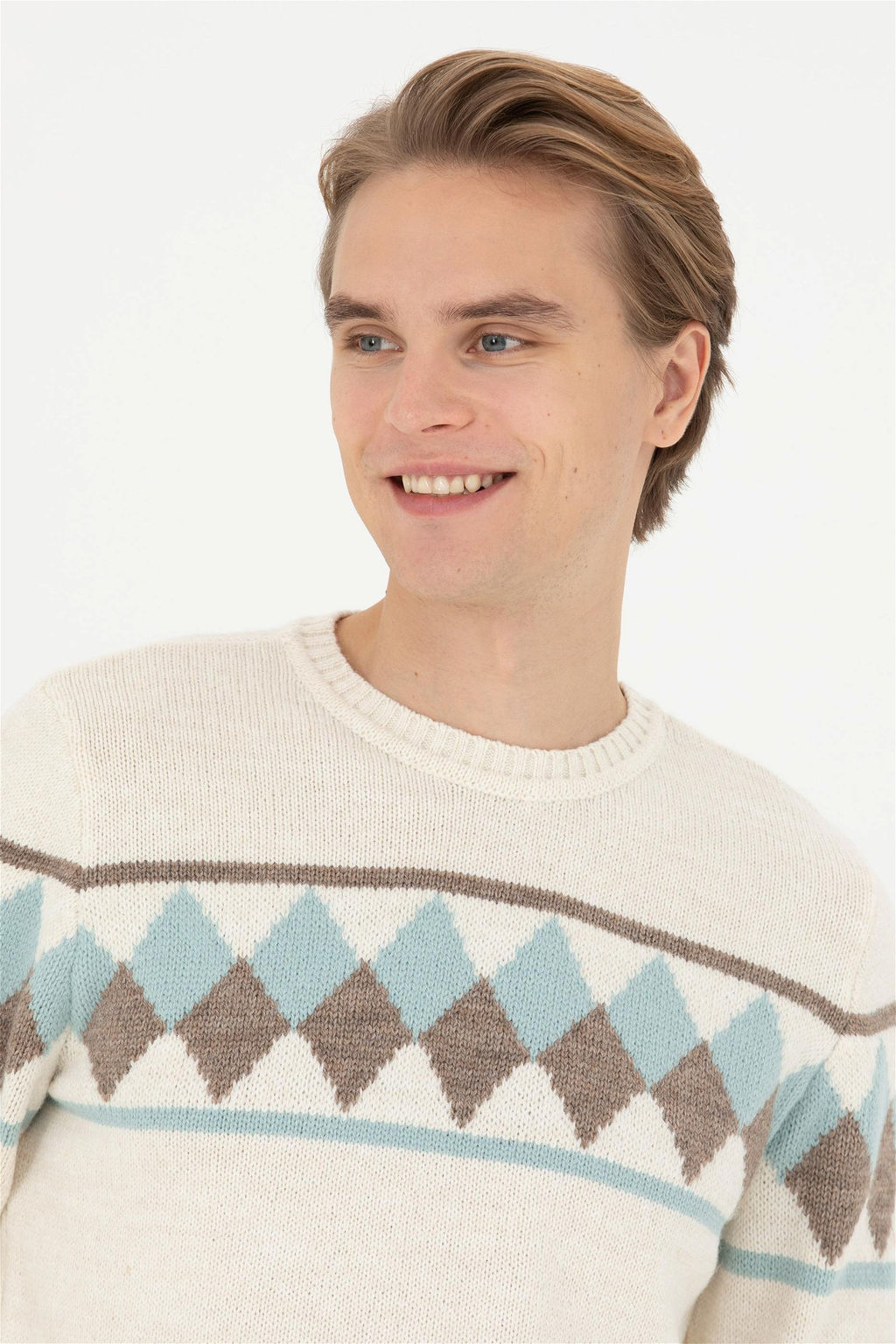 Мужской кремовый меланжевый свитер - U.s. polo assn фото 2