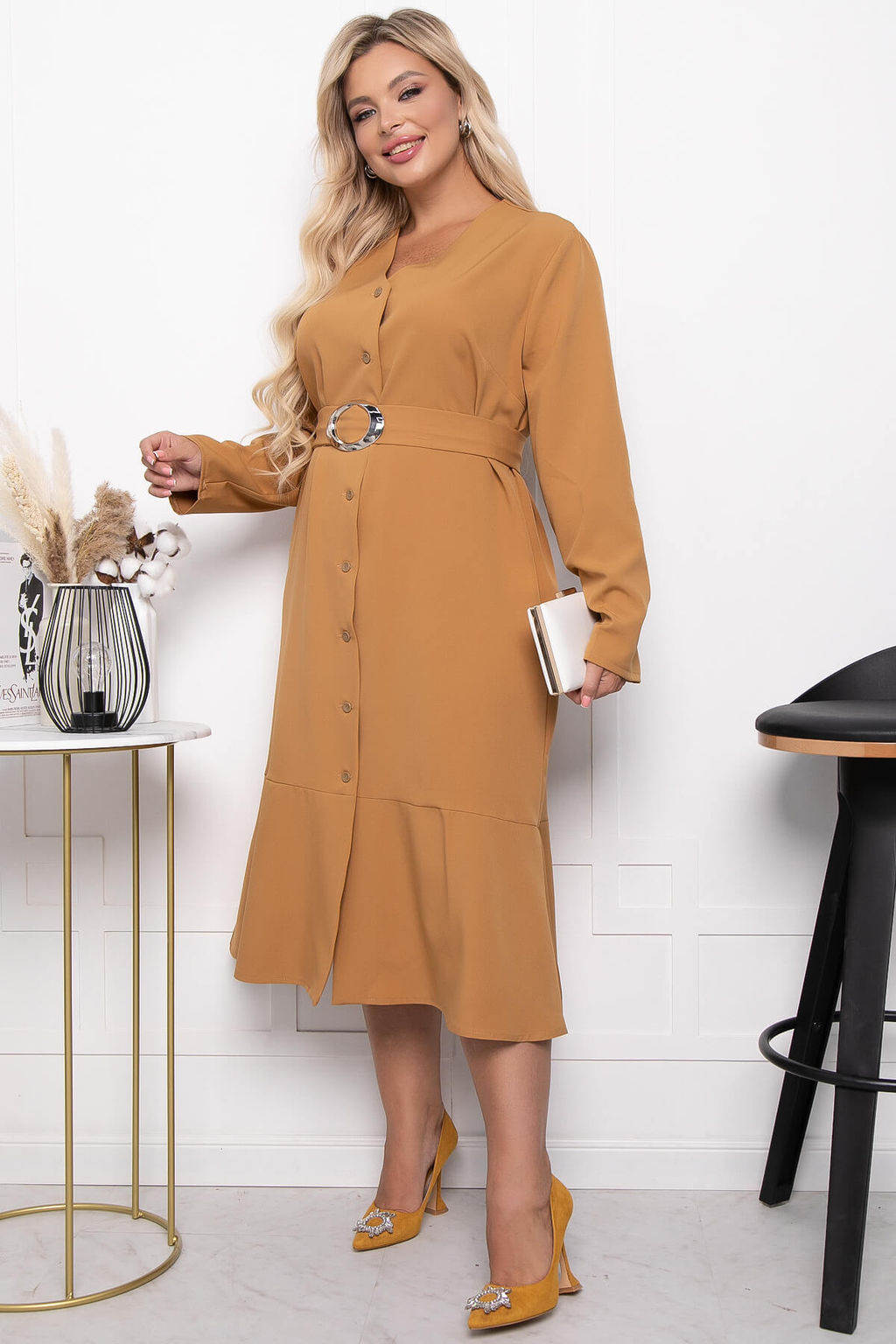 Платье Классика в моде (горчица) П7204 - Lt collection фото 6