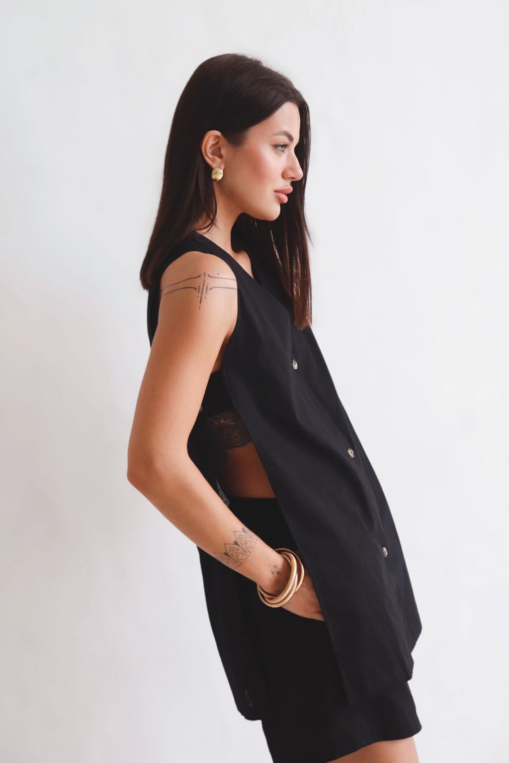 Martichelli Костюм хлопковый летний чёрный  фото 4