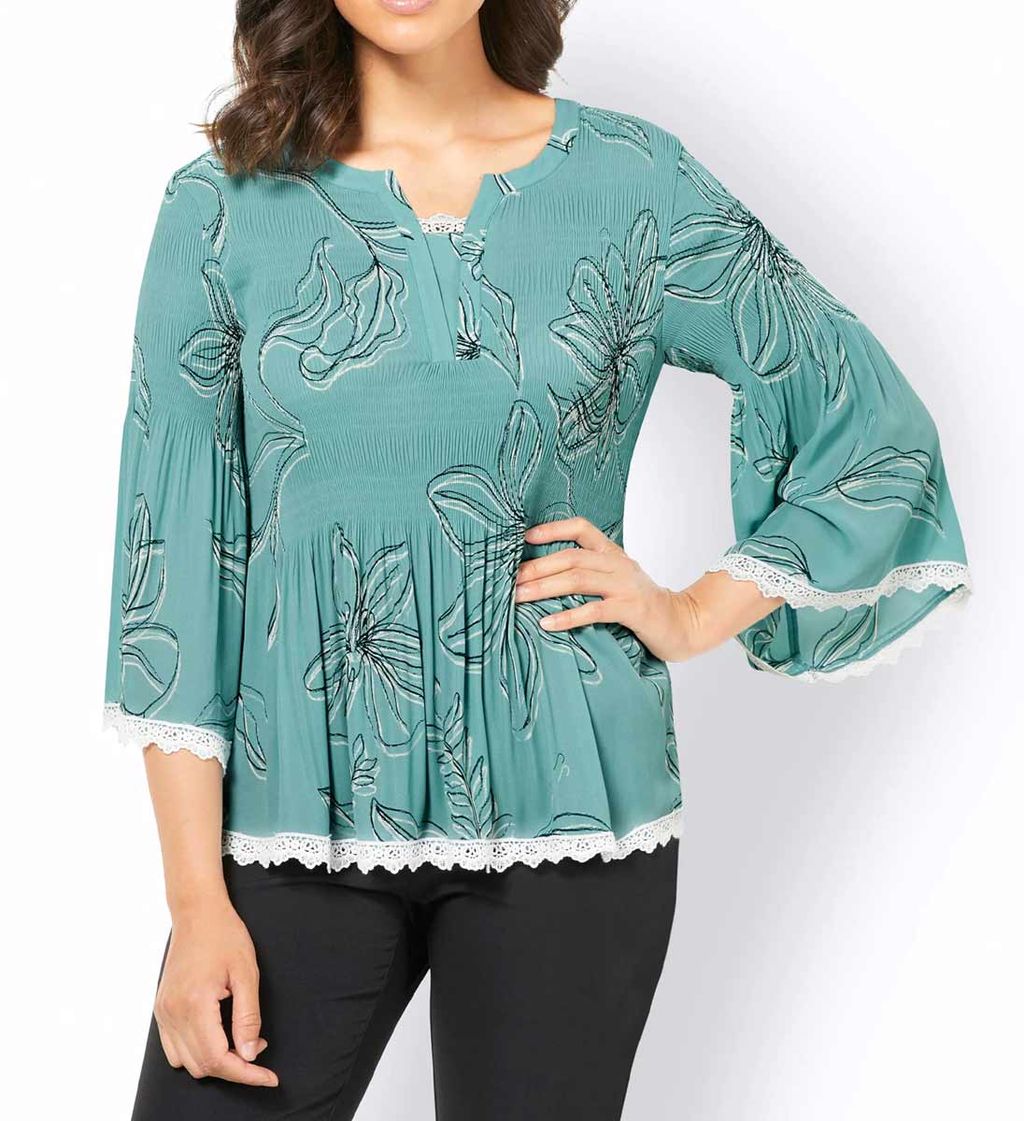 Блузка, шалфей - Linea tesini фото 3