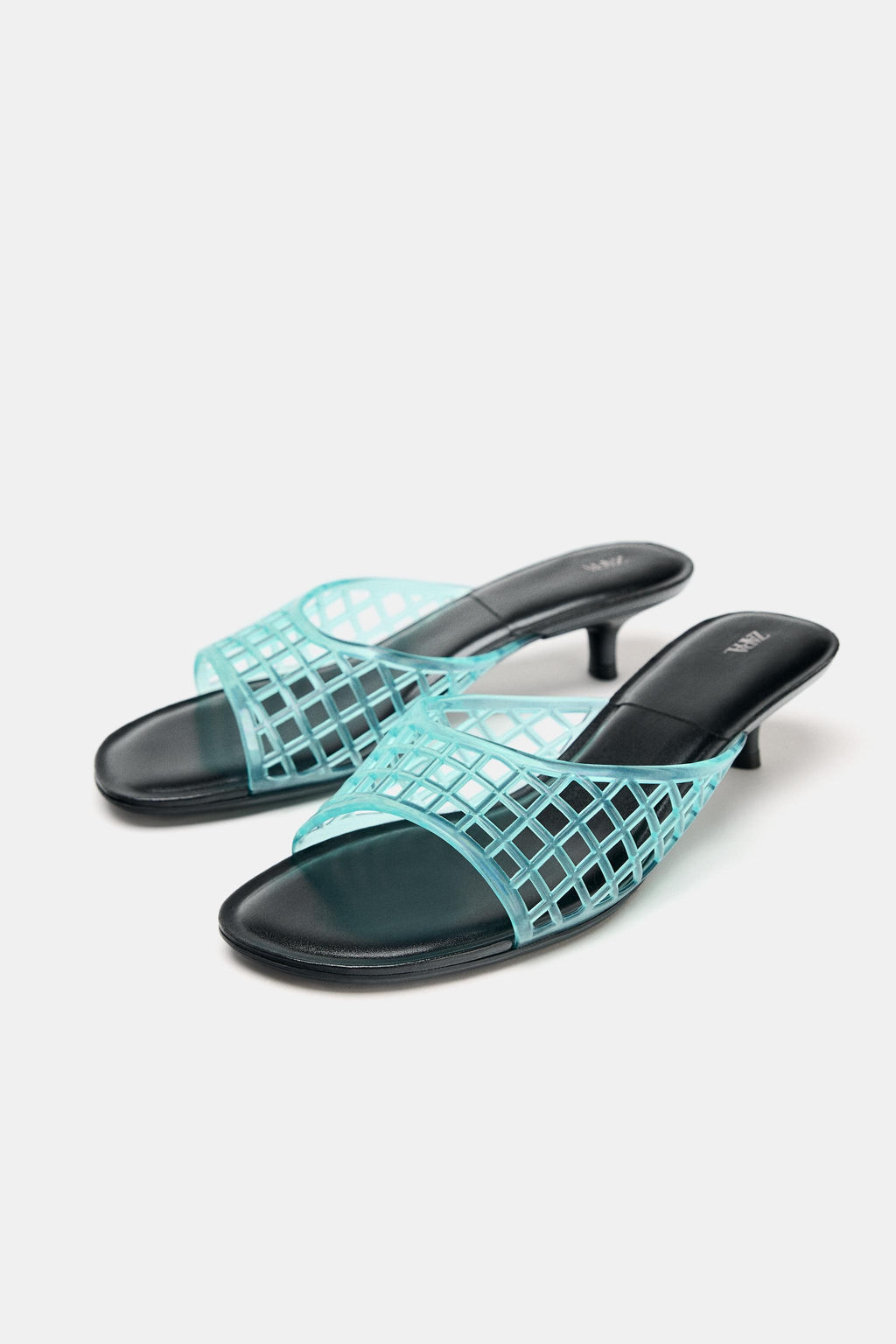 RUBBERISED-EFFECT KITTEN-HEEL MULES - Zara фото 9