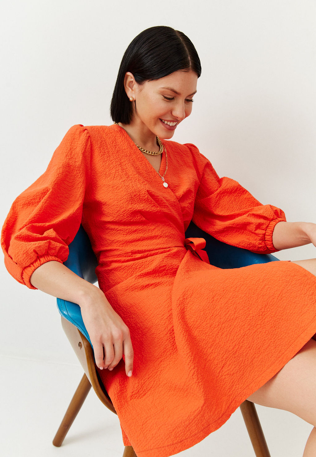 Платье на запах из жатого хлопка - TO BE ONE фото 3