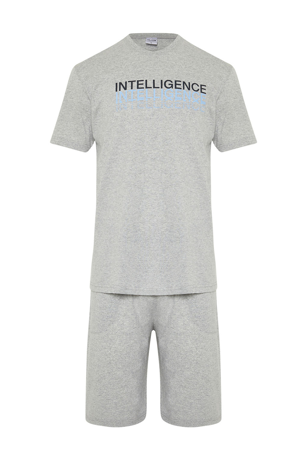 TRENDYOL MAN Gri Regular Fit Bisiklet Yaka Orme Sortlu Pijama Tak?m? TMNSS24PT00046 - Trendyolmilla фото 9