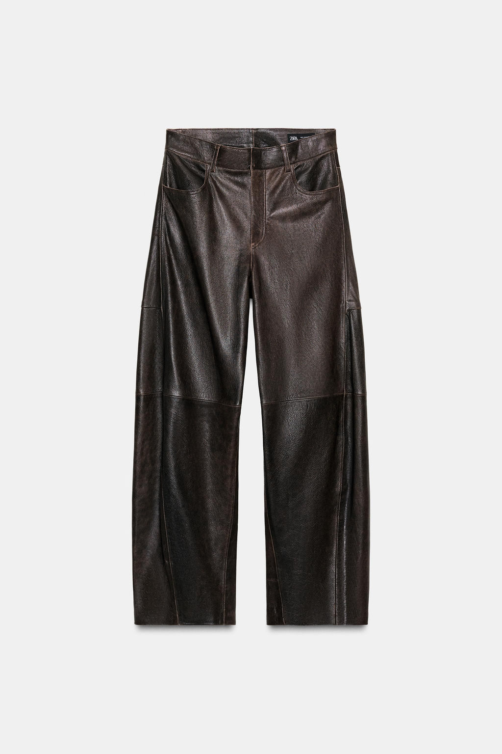 ZW COLLECTION LIMITED EDITION LEATHER TROUSERS - Zara фото 3