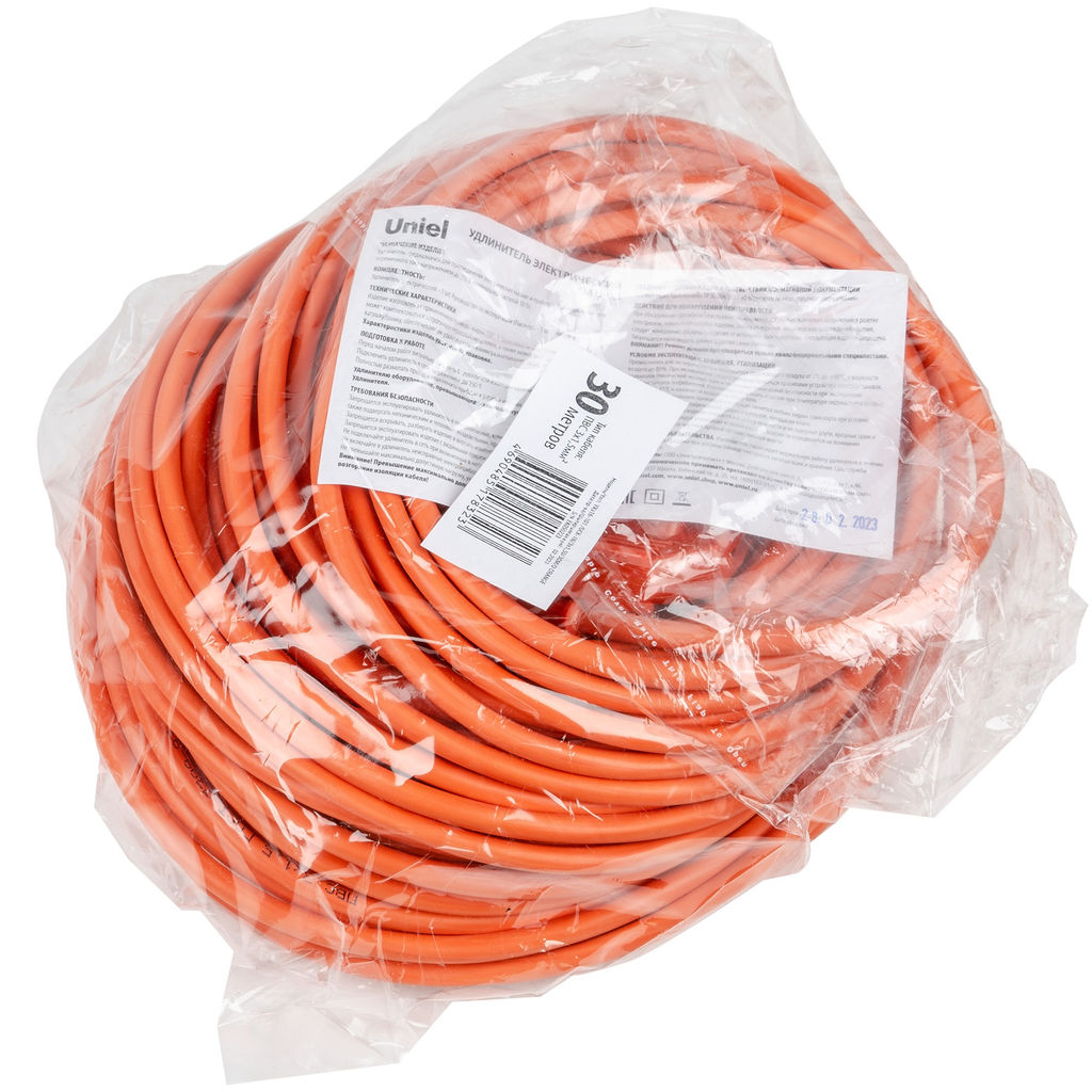 YXз16-101 /UCK-1N/3x1,50/30M/O ORANGE Удлинитель силовой в бухте, c/з, 1гнездо, 30м (ПВС 3х1,50), 16A. Оранжевый. TМ Uniel - Volpe фото 4