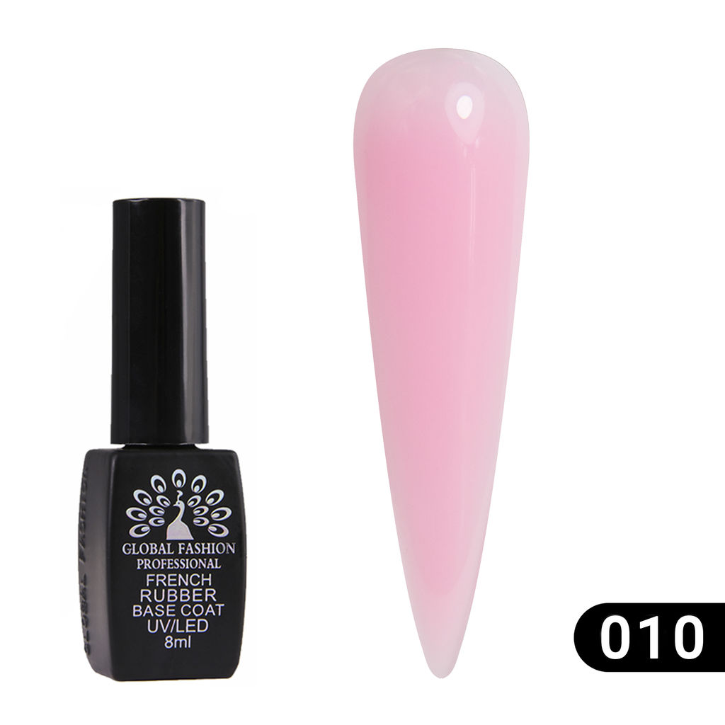 Каучуковая база для гель лака френч, Rubber Base Coat French, 8 мл., Global Fashion 10  фото 2