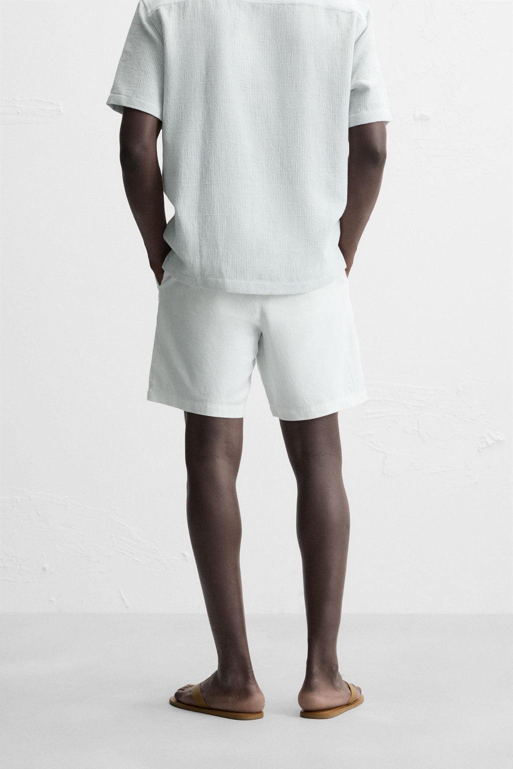 COTTON/LINEN BERMUDA SHORTS - Zara фото 3
