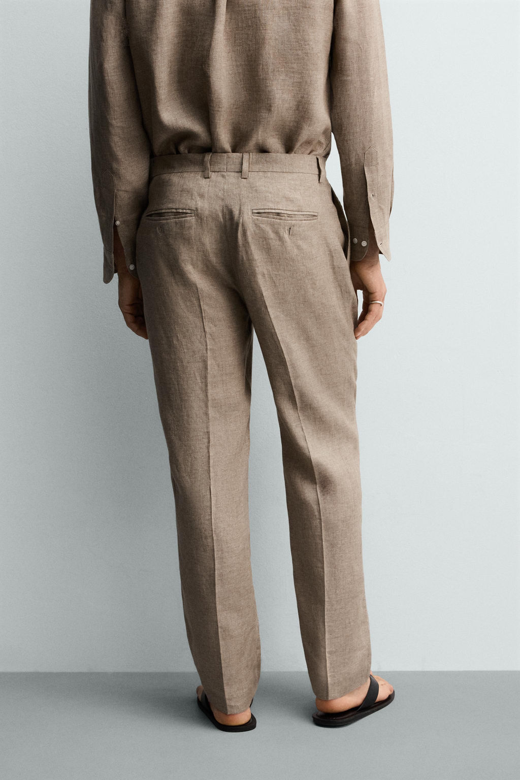 PANTAL?N REGULAR FIT 100% LINO / Blanco - Zara фото 3