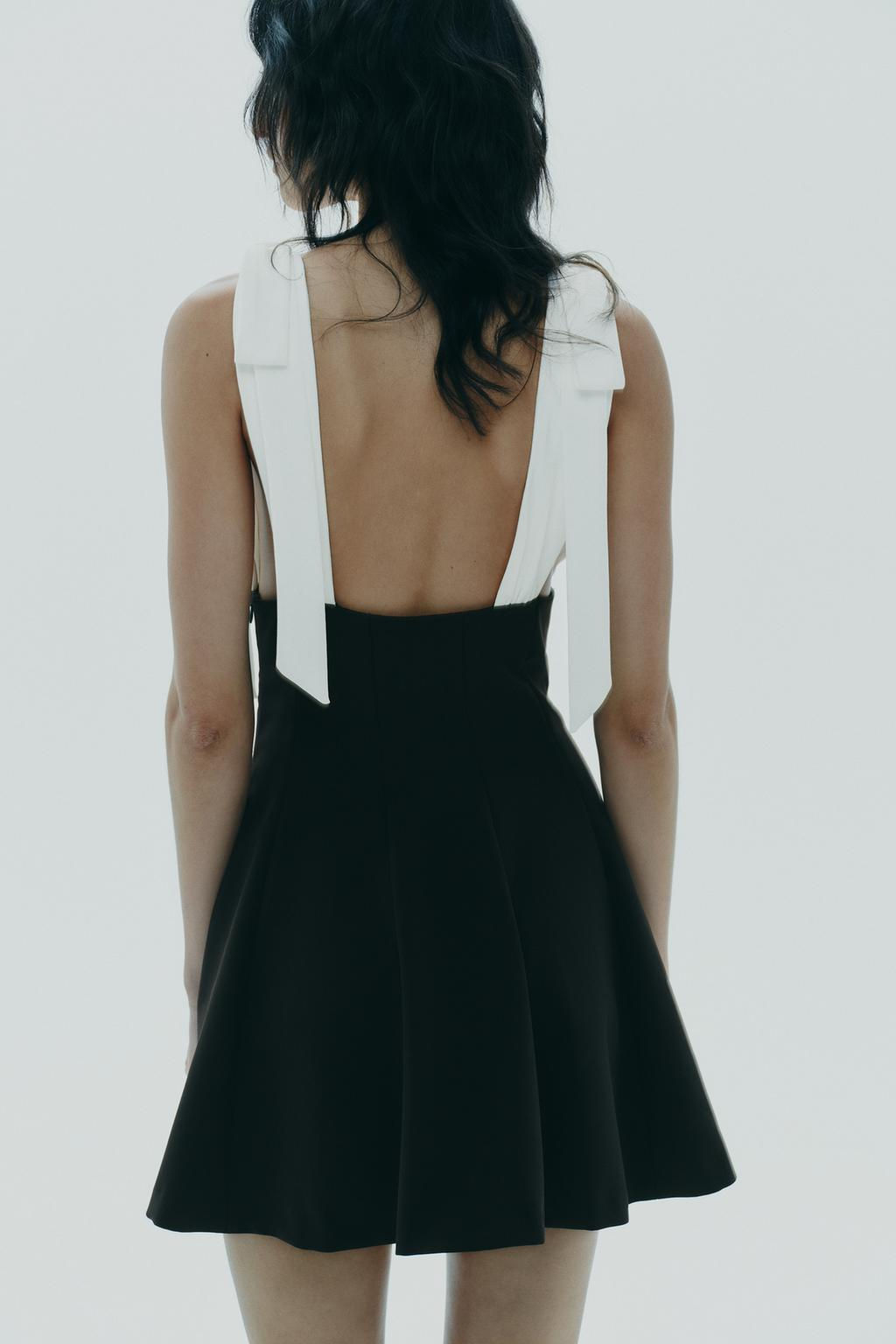 CONTRASTING SHORT DRESS WITH BOWS - Zara фото 14