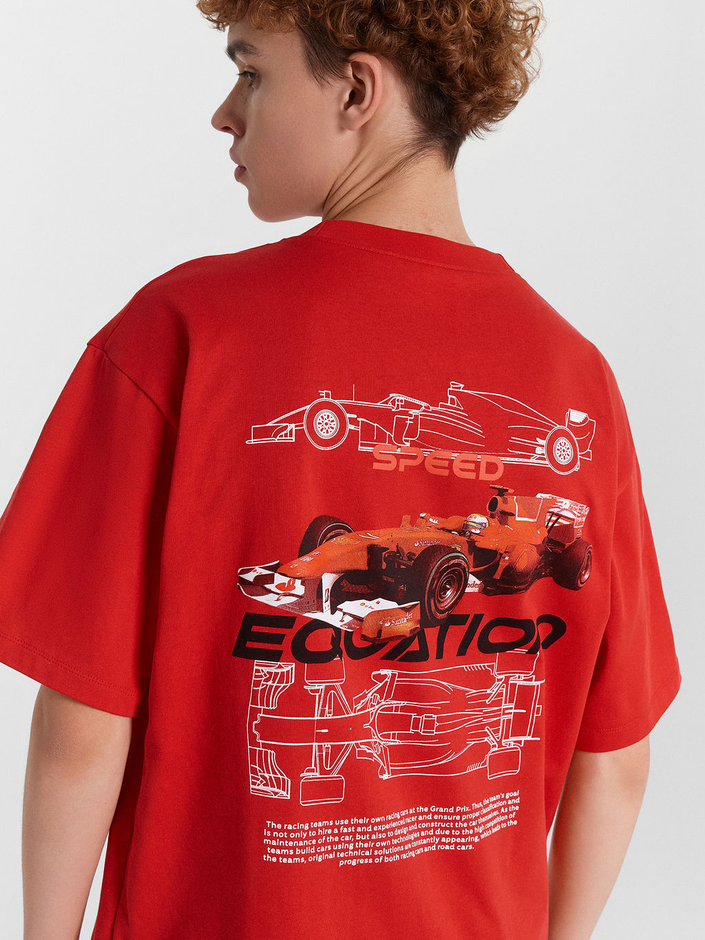 Футболка мужская красная с принтом "speed equation"