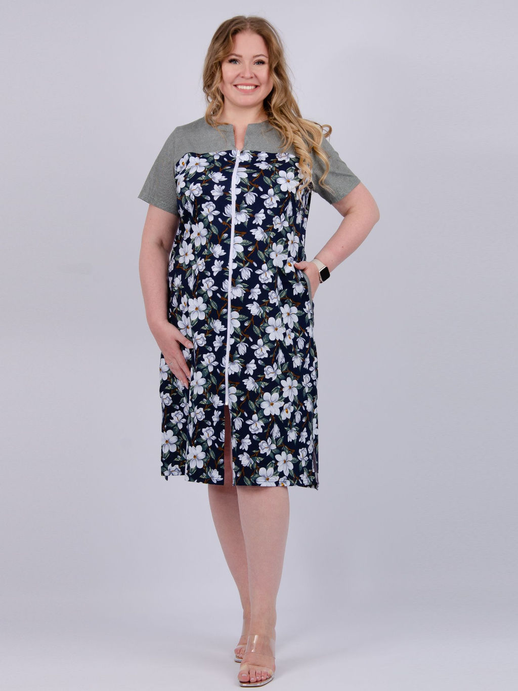 Халат "Дороти 2" цветы, трикотаж