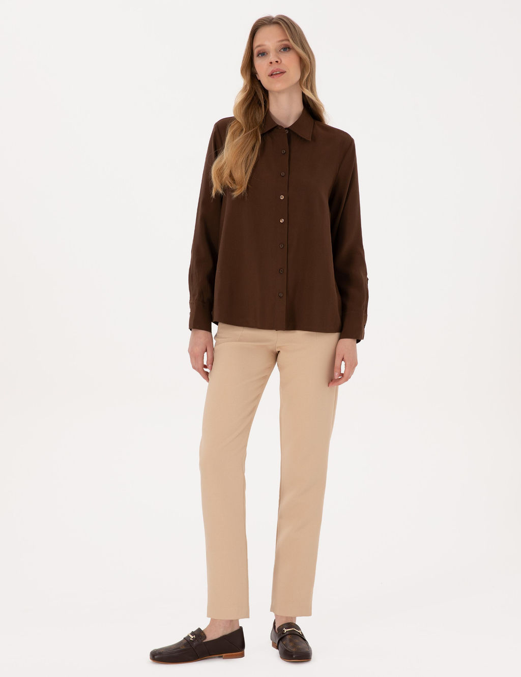 Koyu Kahverengi Comfort Fit Uzun Kollu G_mlek - Pierre cardin фото 4