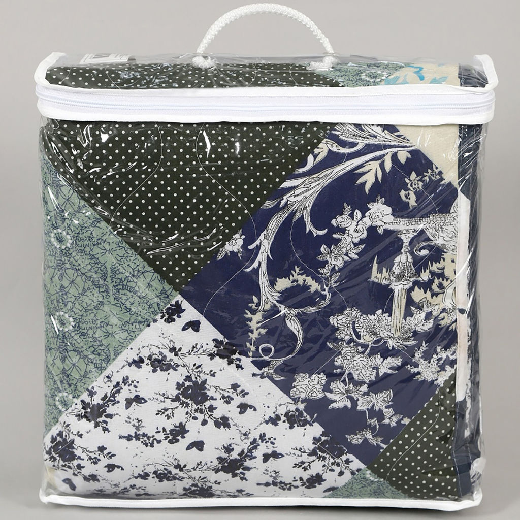 АРТ 040/1 Покрывало (микрофайбер) 200*220 "Сине-зеленый пэчворк"