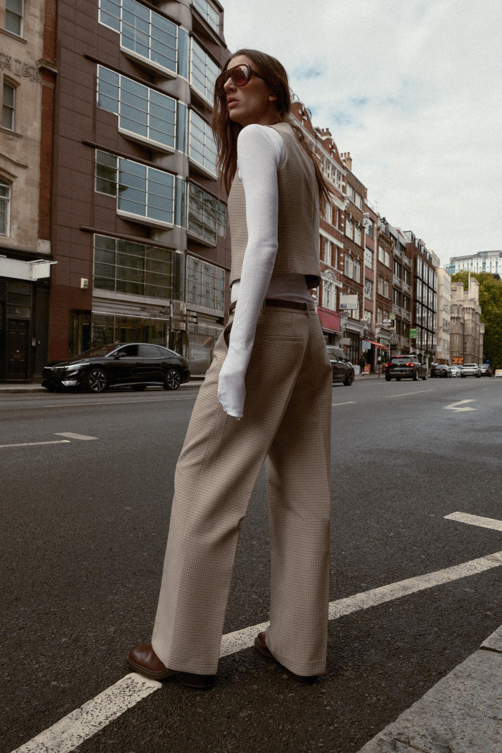 CHECK TROUSERS WITH BELT - Zara фото 5