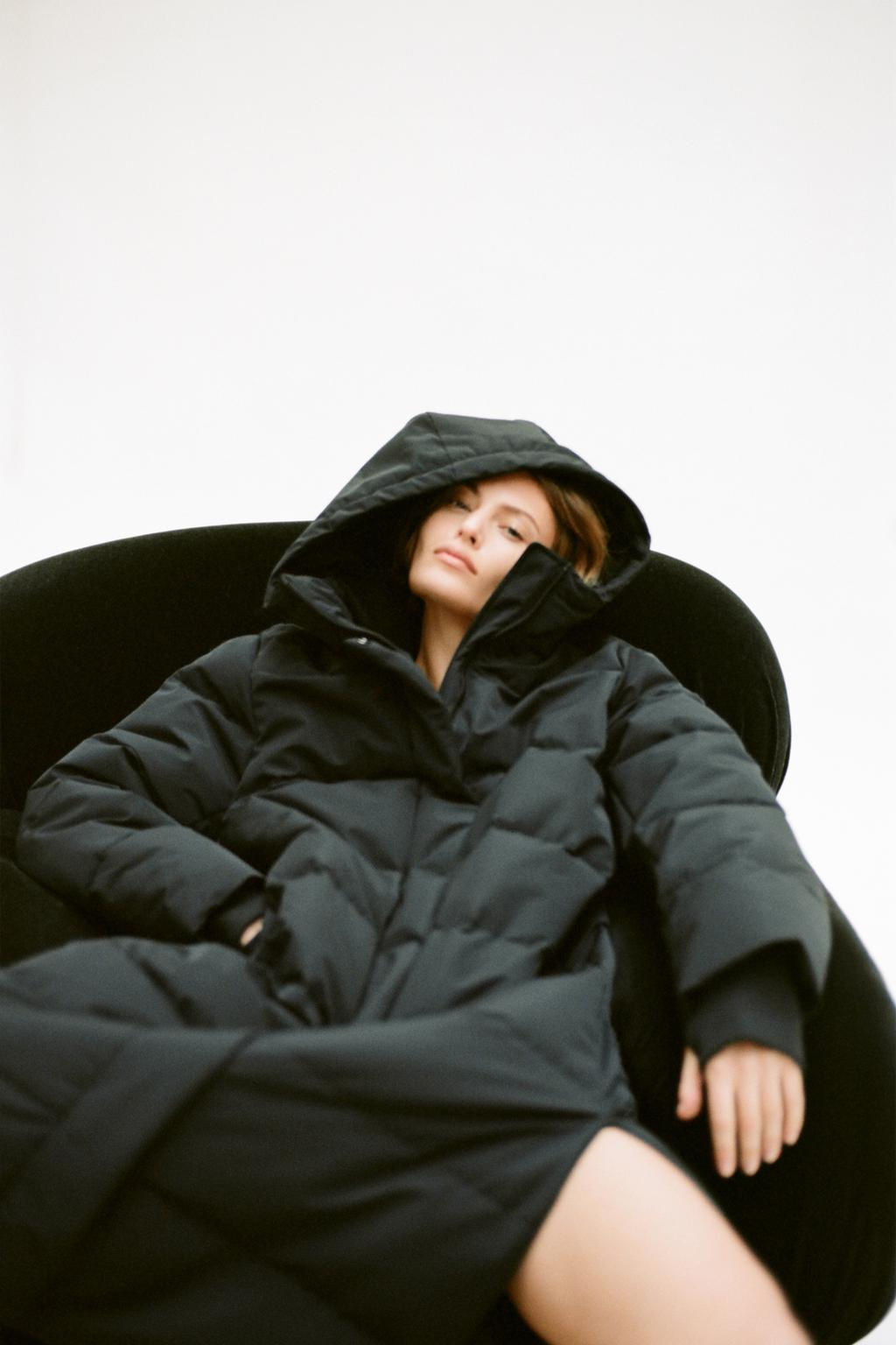 LONG HOODED WATER AND WIND RESISTANT PUFFER JACKET - Zara фото 2