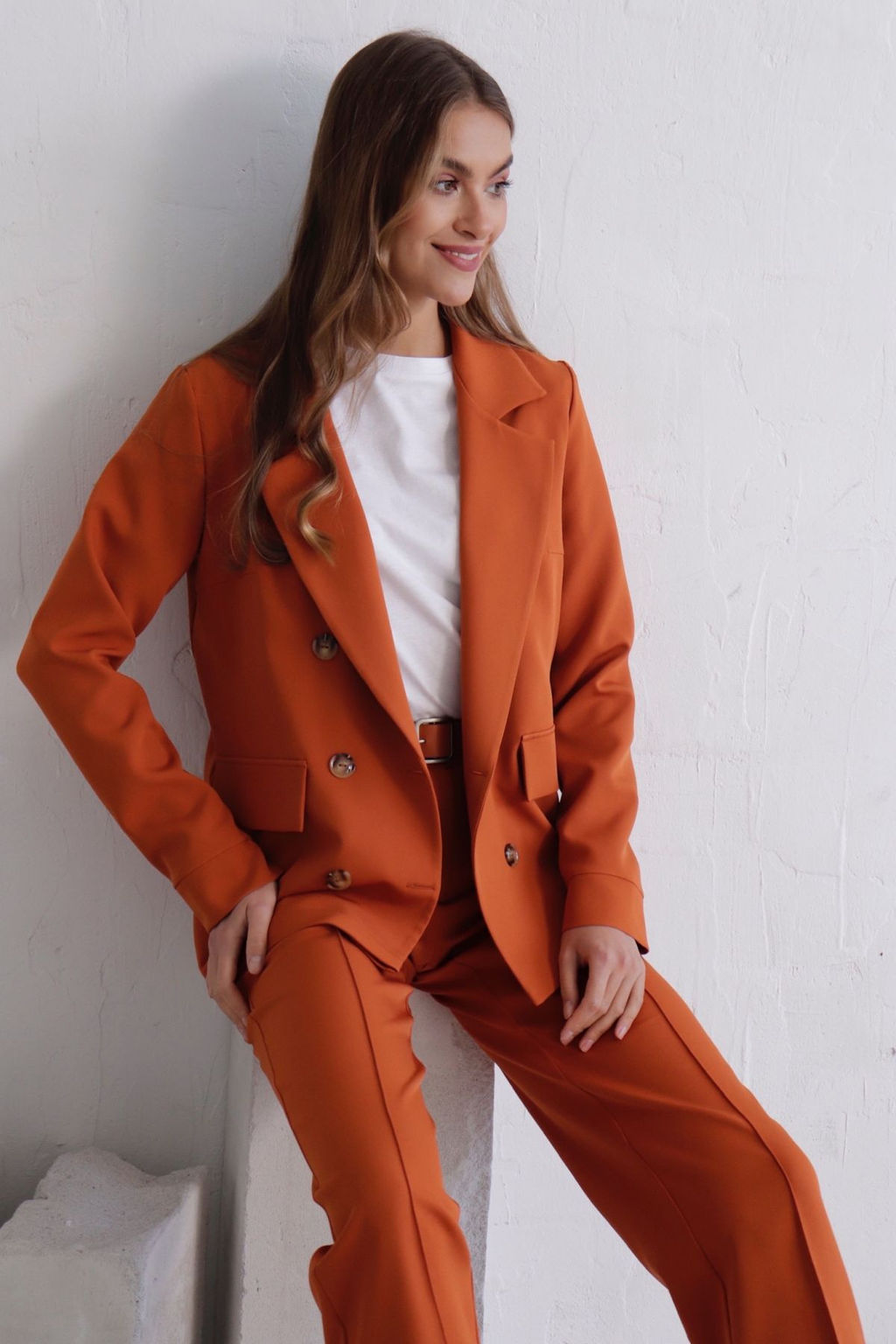 11728 Брюки со стрелками терракотовые - Martichelli фото 6