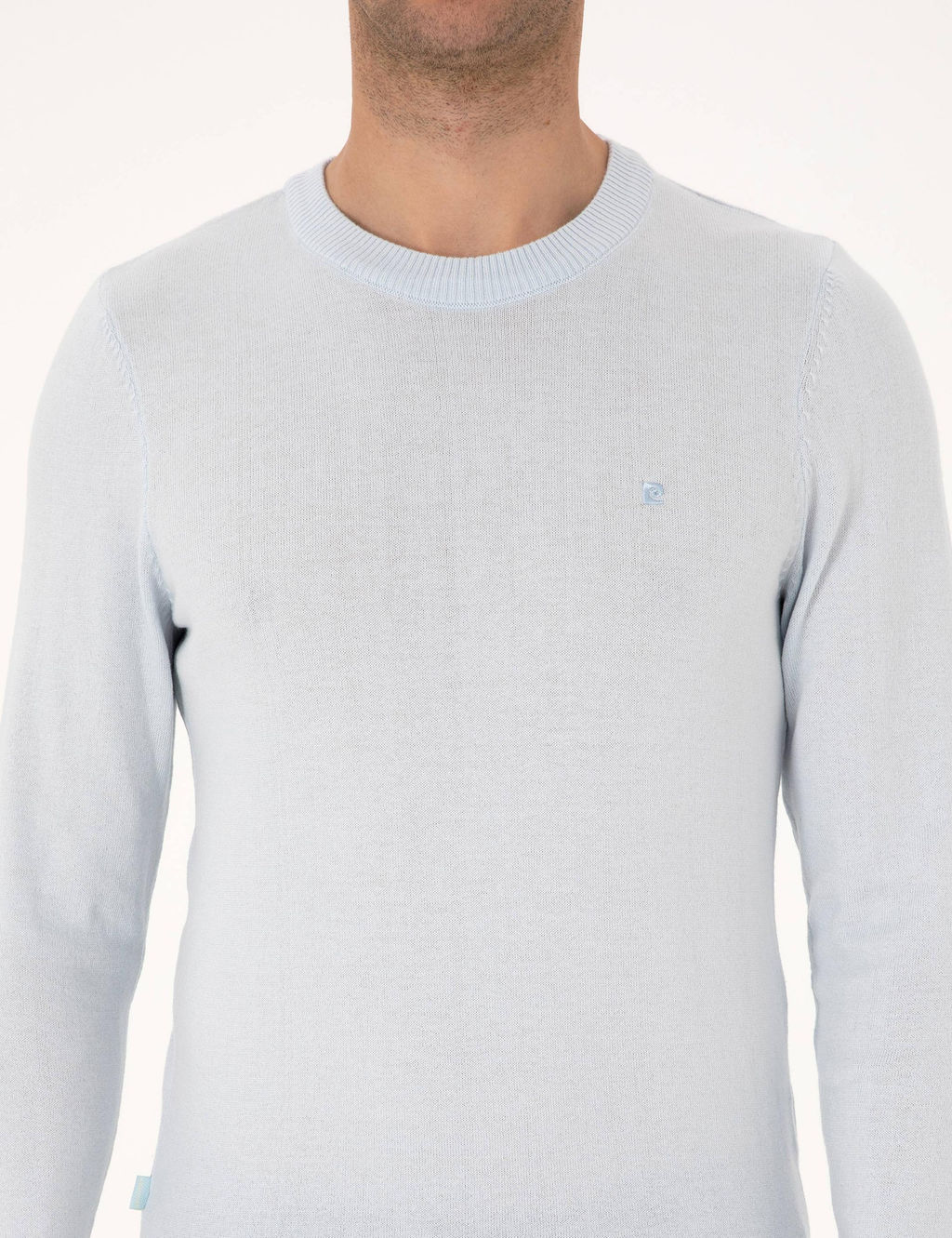 A__k Mavi Slim Fit Bisiklet Yaka Basic Triko Kazak - Pierre cardin фото 6
