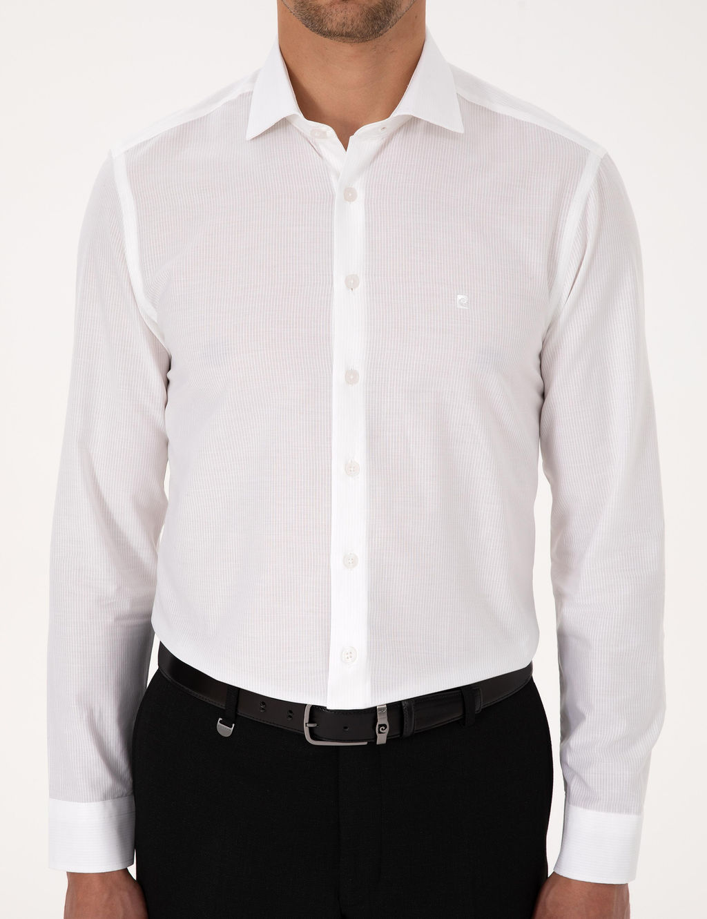 Beyaz Slim Fit Uzun Kollu G_mlek - Pierre cardin фото 6