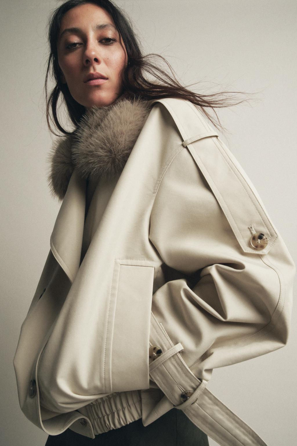 ZW COLLECTION WATER-REPELLENT SHORT TRENCH COAT - Zara фото 2