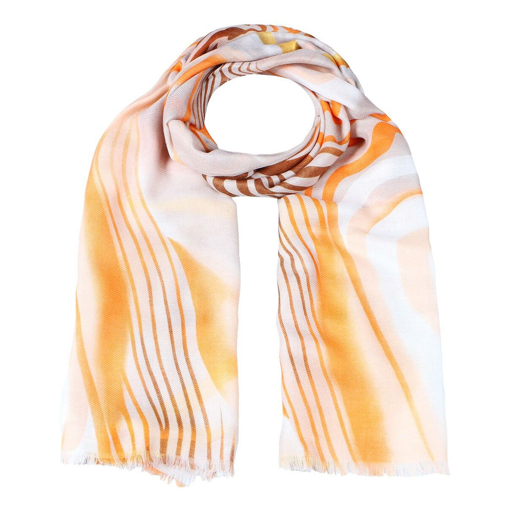 Палантин деграде с ярко-желтым узором