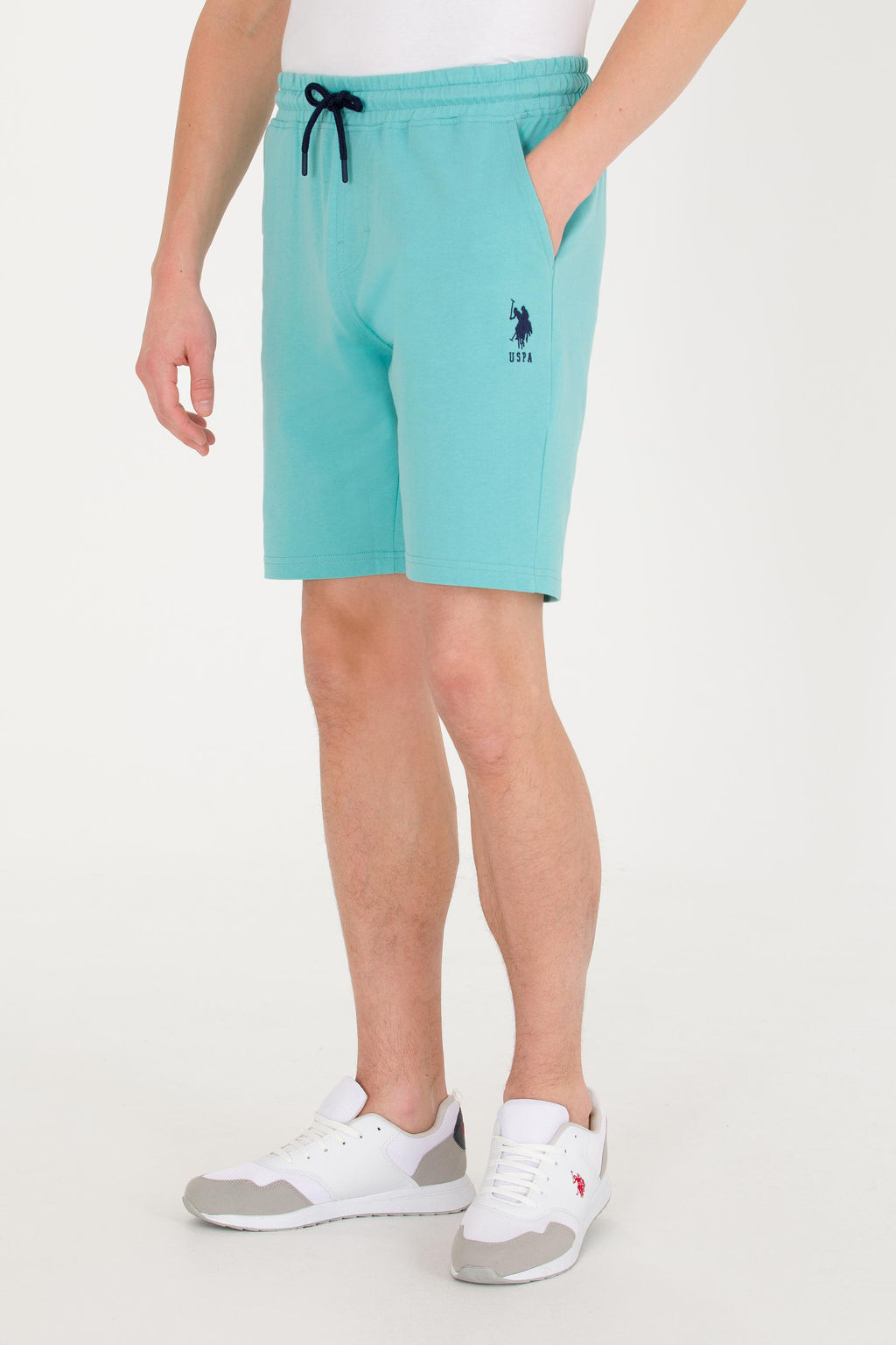 Мужские трикотажные шорты мятного цвета - U.s. polo assn фото 3