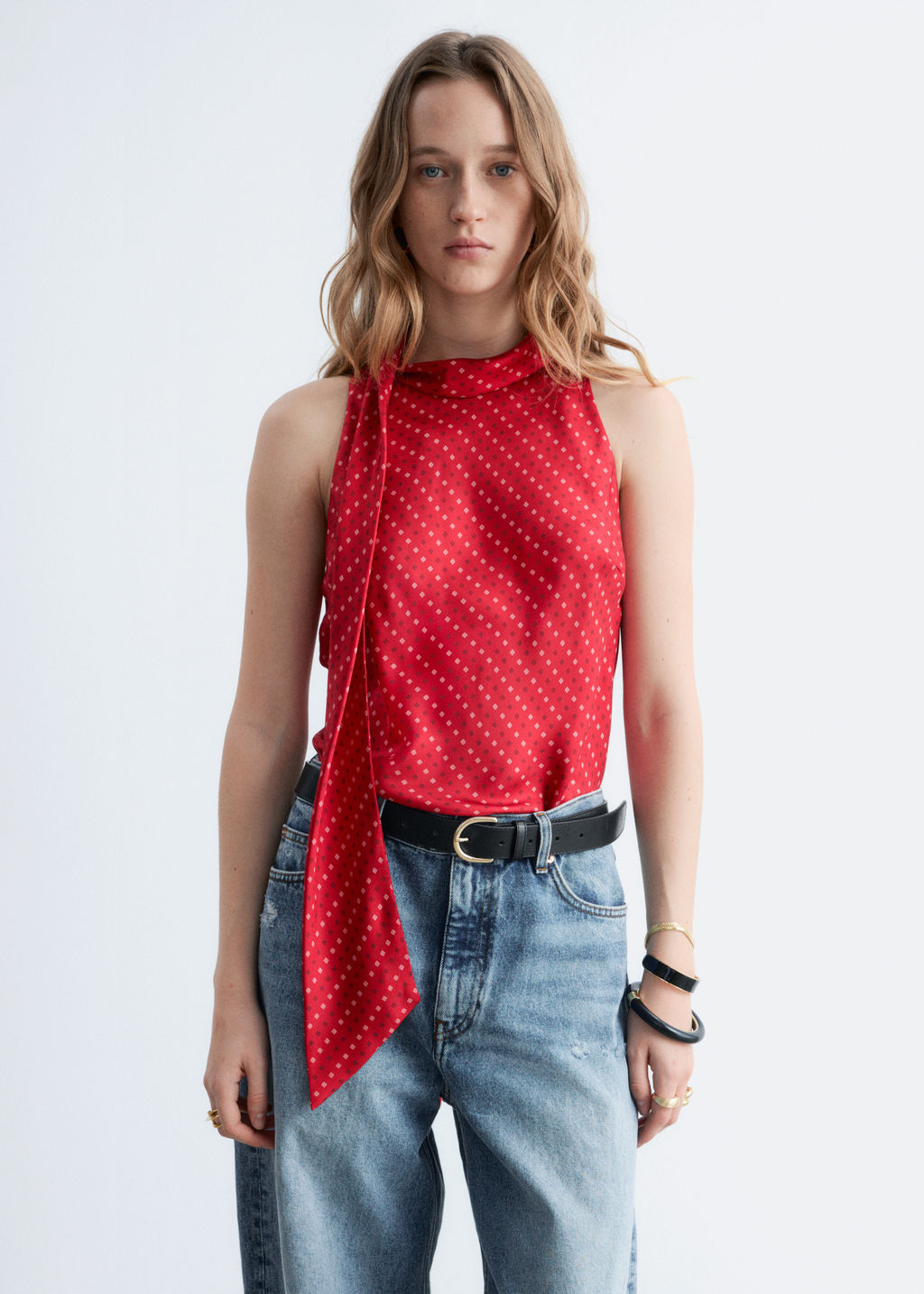 Top de seda con cuello de pa?uelo - H&m фото 2