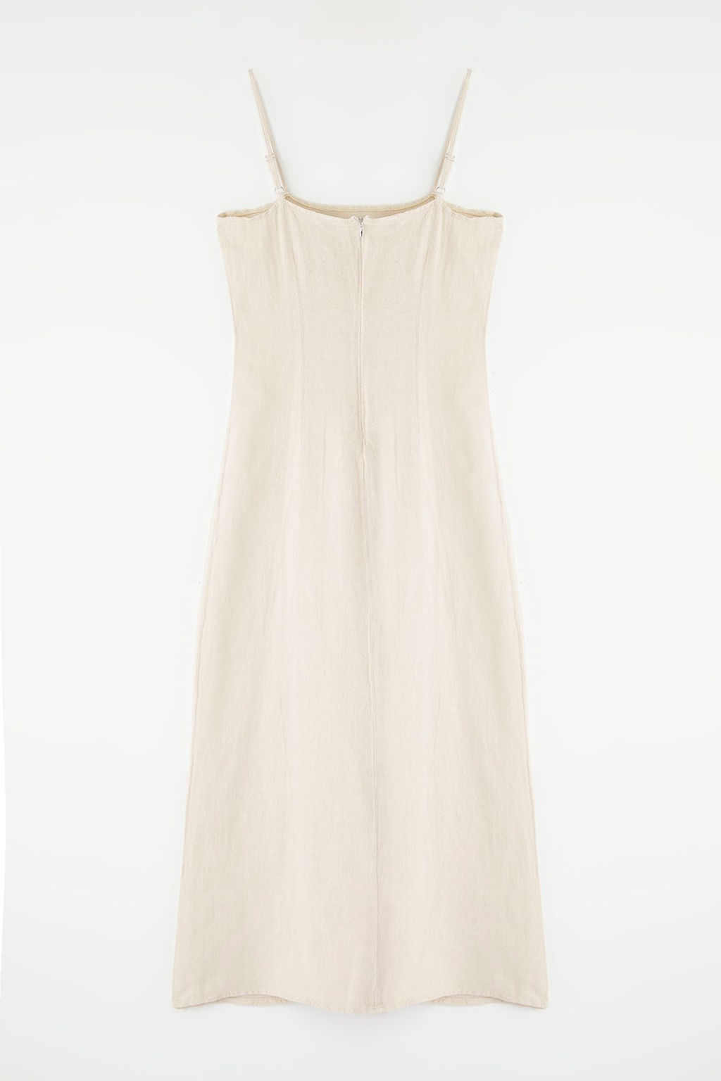 Trendyolmilla Bej %100 Keten Basic Midi Elbise TWOSS25EL00606  фото 14