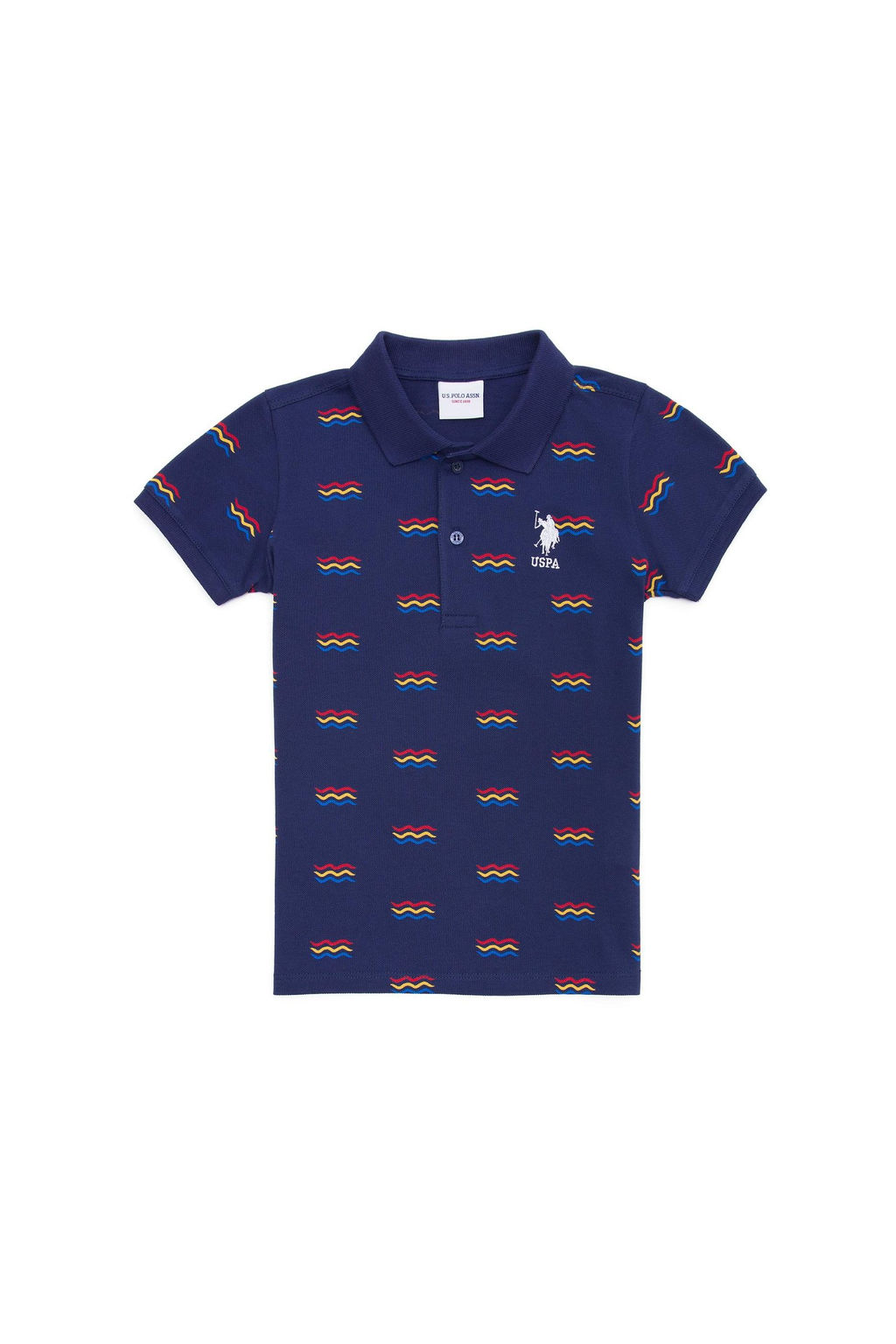 Темно-синяя футболка с воротником-поло для мальчика Неожиданная скидка в корзине - U.s. polo assn фото 2