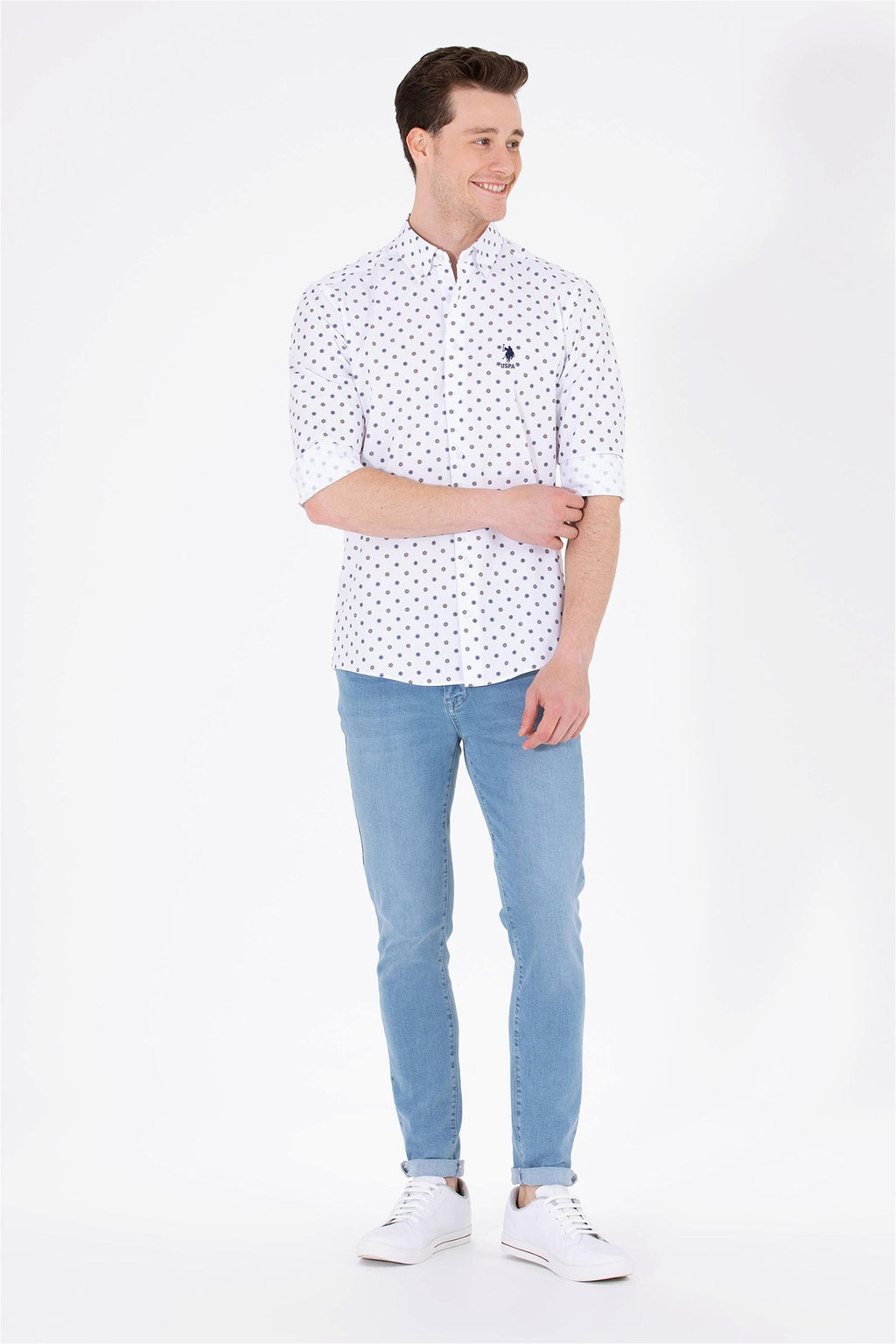 Мужская белая рубашка с длинным рукавом - U.s. polo assn фото 11