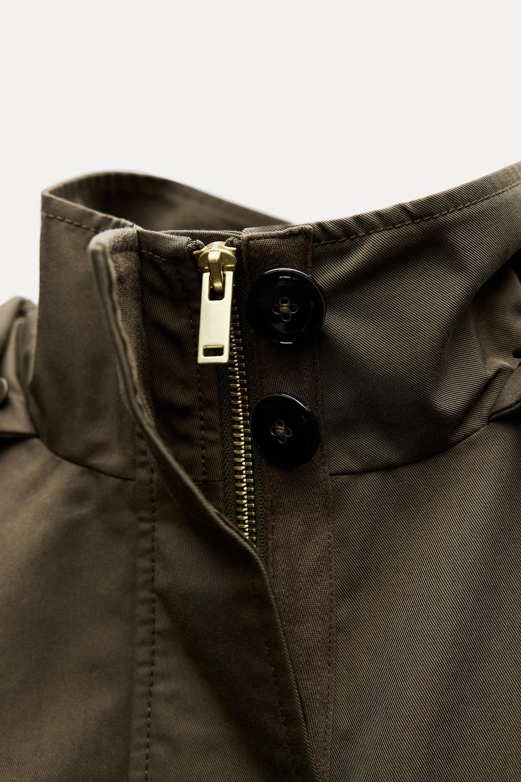 WATER-REPELLENT HOODED TRENCH COAT ZW COLLECTION - Zara фото 9