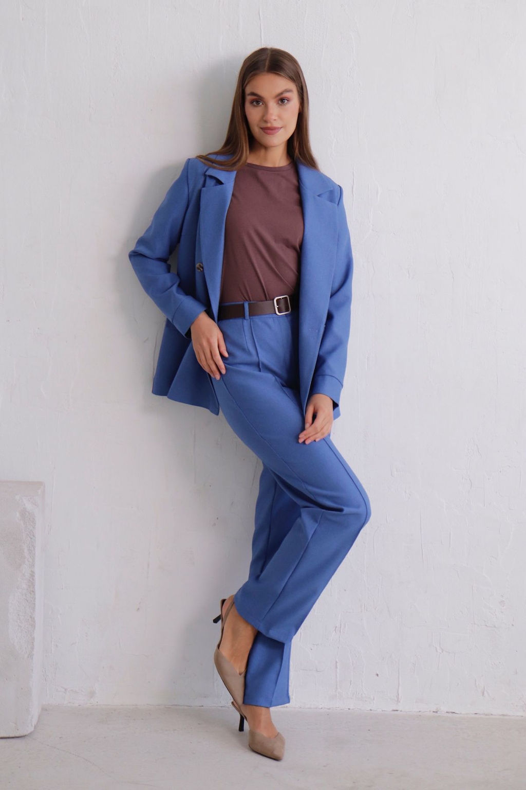 11834 Брюки со стрелками голубые - Martichelli фото 36